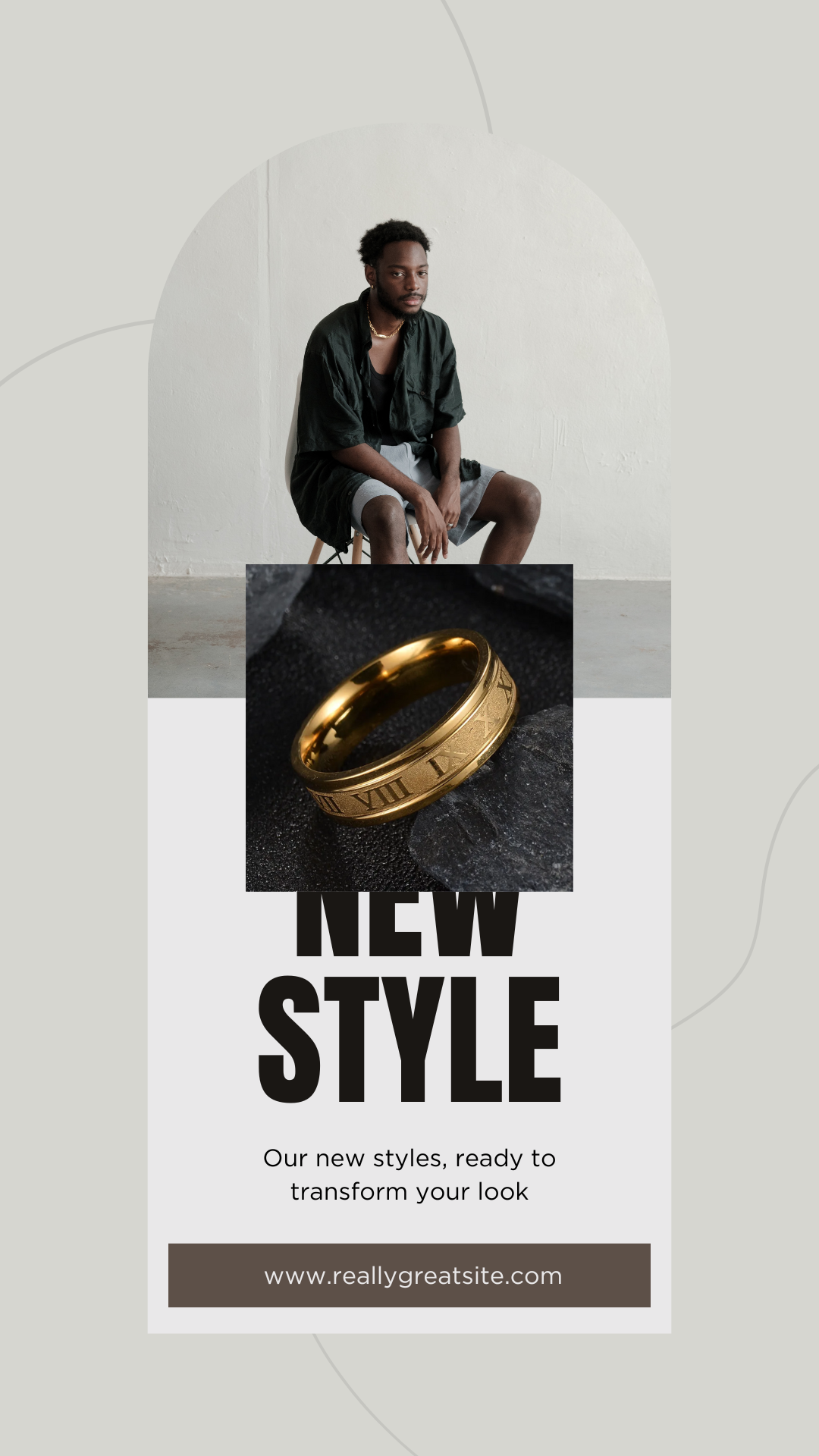 Stainless Steel Roman Numeral Band – Classic Men’s Ring