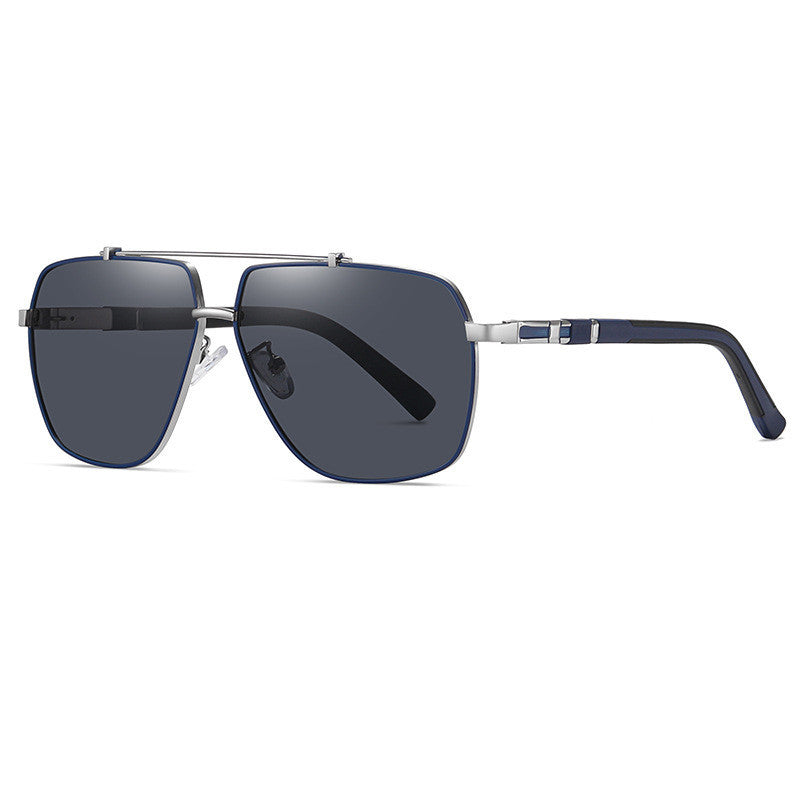 Men's Polarized Metal Frame Square Sunglasses – UV400 Protection
