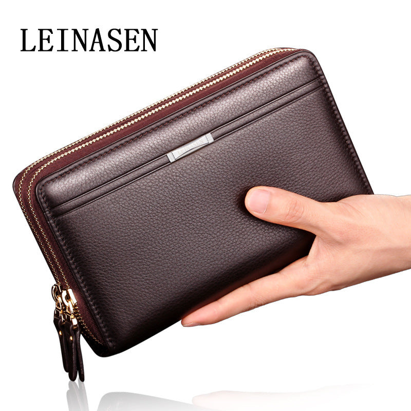 LEINASEN Men’s PU Leather Zipper Wallet