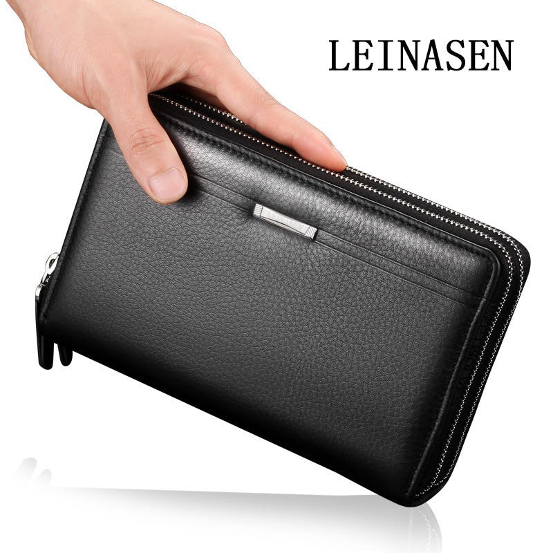 LEINASEN Men’s PU Leather Zipper Wallet