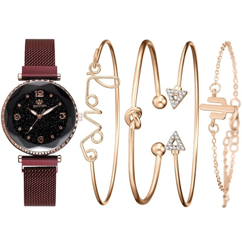 Women's Fashion Quartz Watch & Bracelet Set