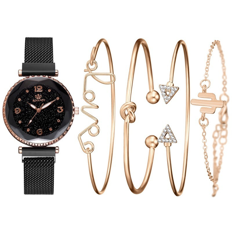 Women's Fashion Quartz Watch & Bracelet Set