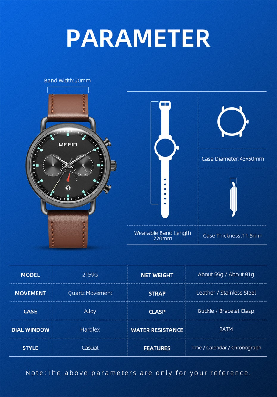 MEGIR Men Watch Top Brand Fashion Casual Quartz Watches Waterproof Date Man Sports Military Wristwatch Clock Relogio Masculino-11