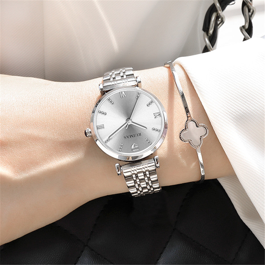 RUIMAS Women Watches Top Brand Luxury Quartz Watch Waterproof Fashion Ladies Wristwatch Stain Steel Dress Clock Reloj Mujer 536-3