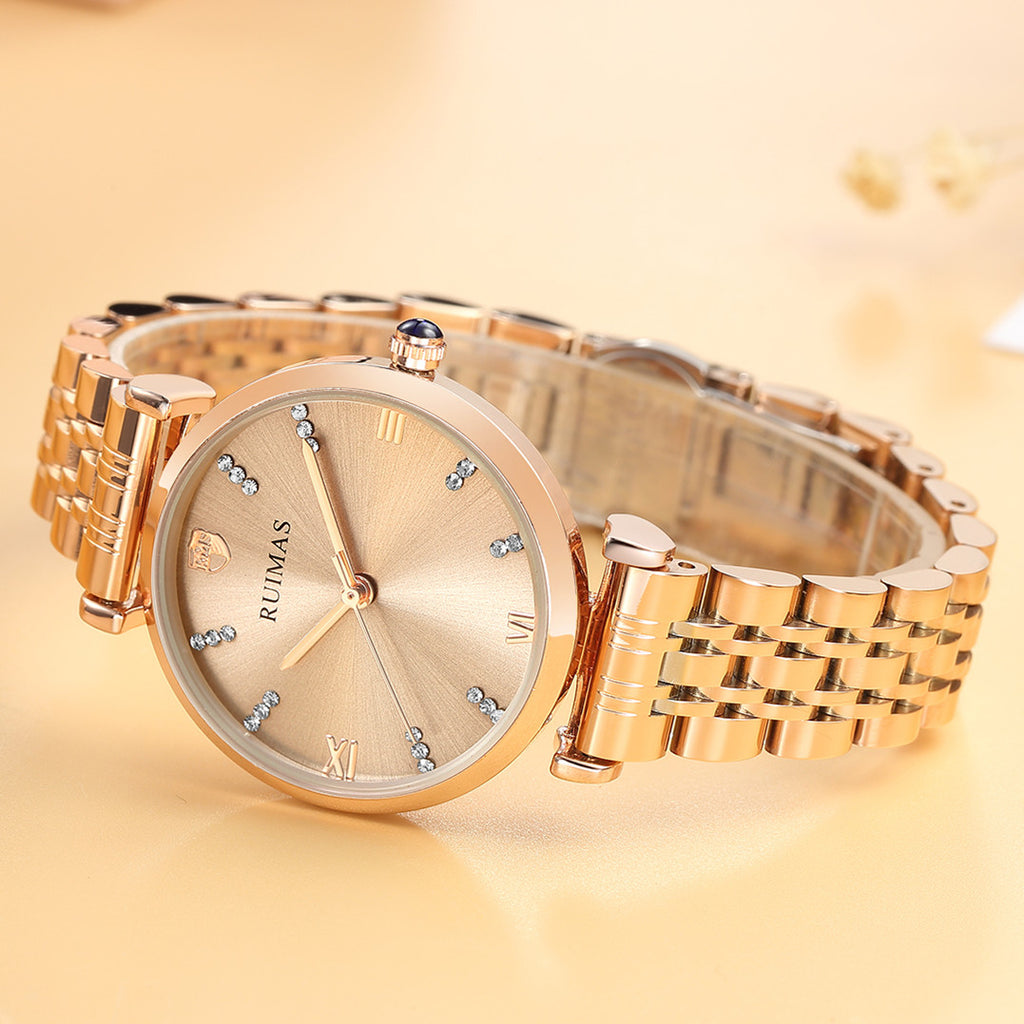 RUIMAS Women Watches Top Brand Luxury Quartz Watch Waterproof Fashion Ladies Wristwatch Stain Steel Dress Clock Reloj Mujer 536-5