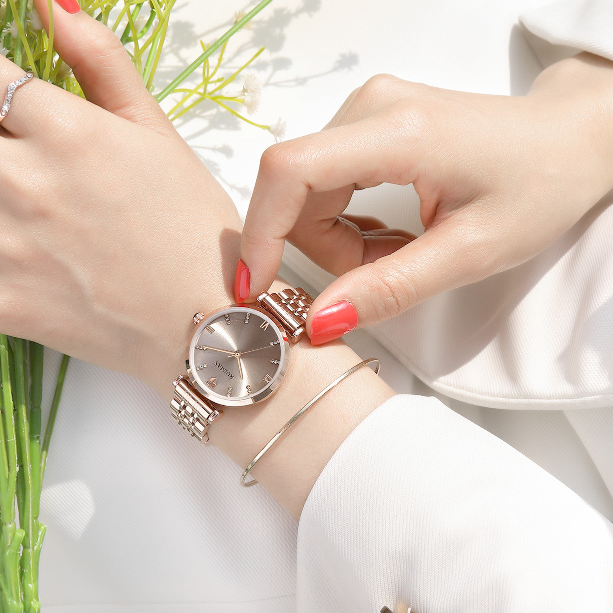 RUIMAS Women Watches Top Brand Luxury Quartz Watch Waterproof Fashion Ladies Wristwatch Stain Steel Dress Clock Reloj Mujer 536-2