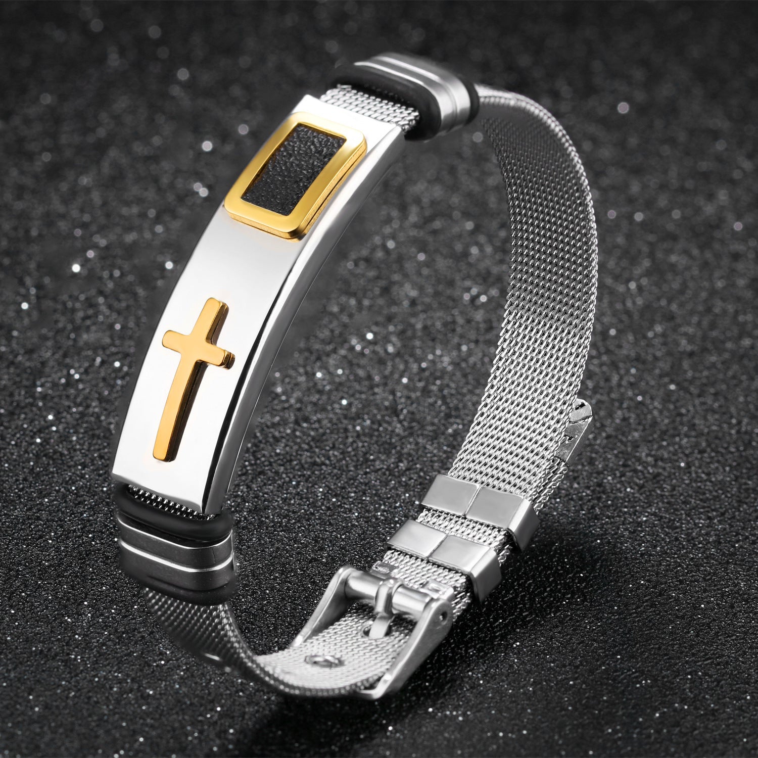 Punk Design Cross Bracelet Bangle - Stainless Steel