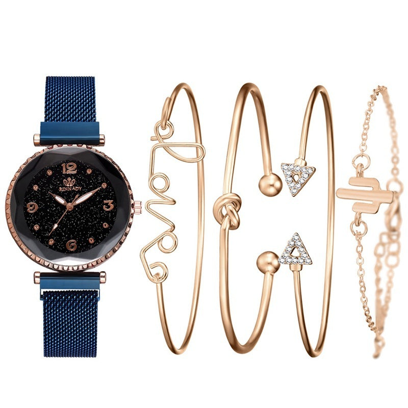 Women's Fashion Quartz Watch & Bracelet Set