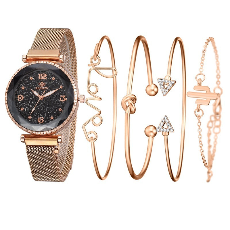 Women's Fashion Quartz Watch & Bracelet Set