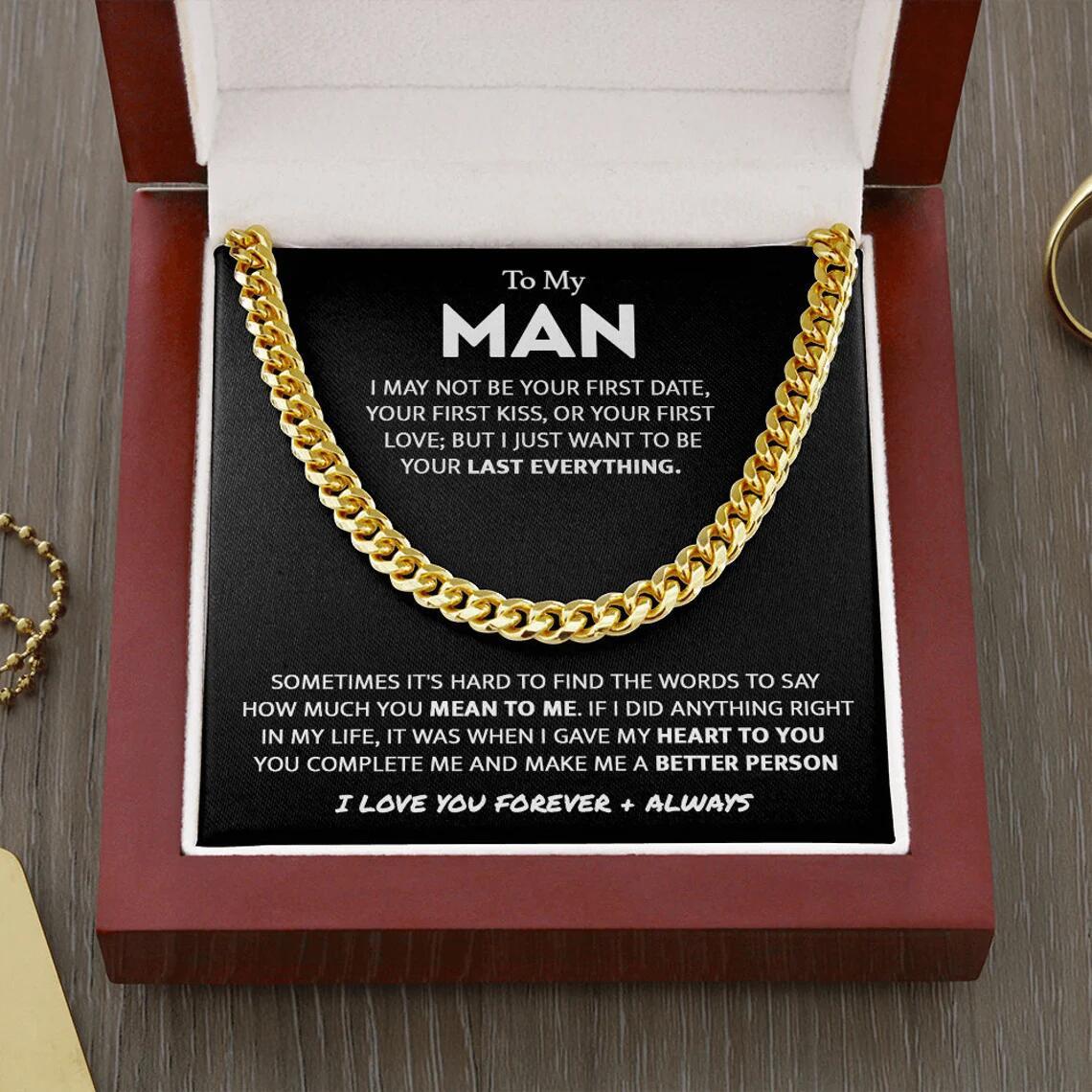 Luxury Cuban Link Chain – Premium Gold/Platinum Finish, Gift Box Set