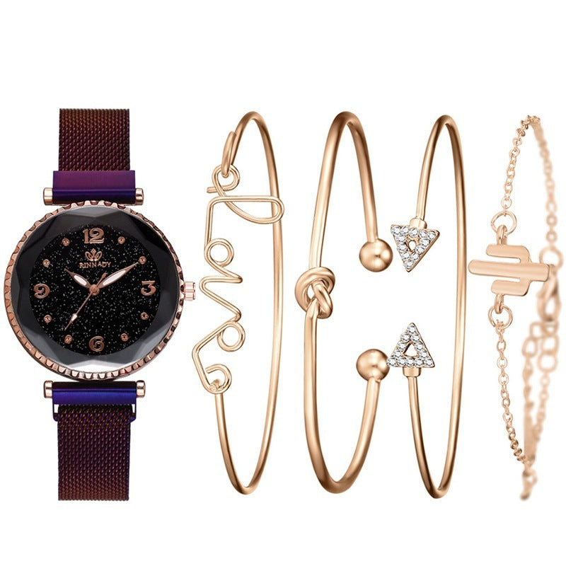 Women's Fashion Quartz Watch & Bracelet Set