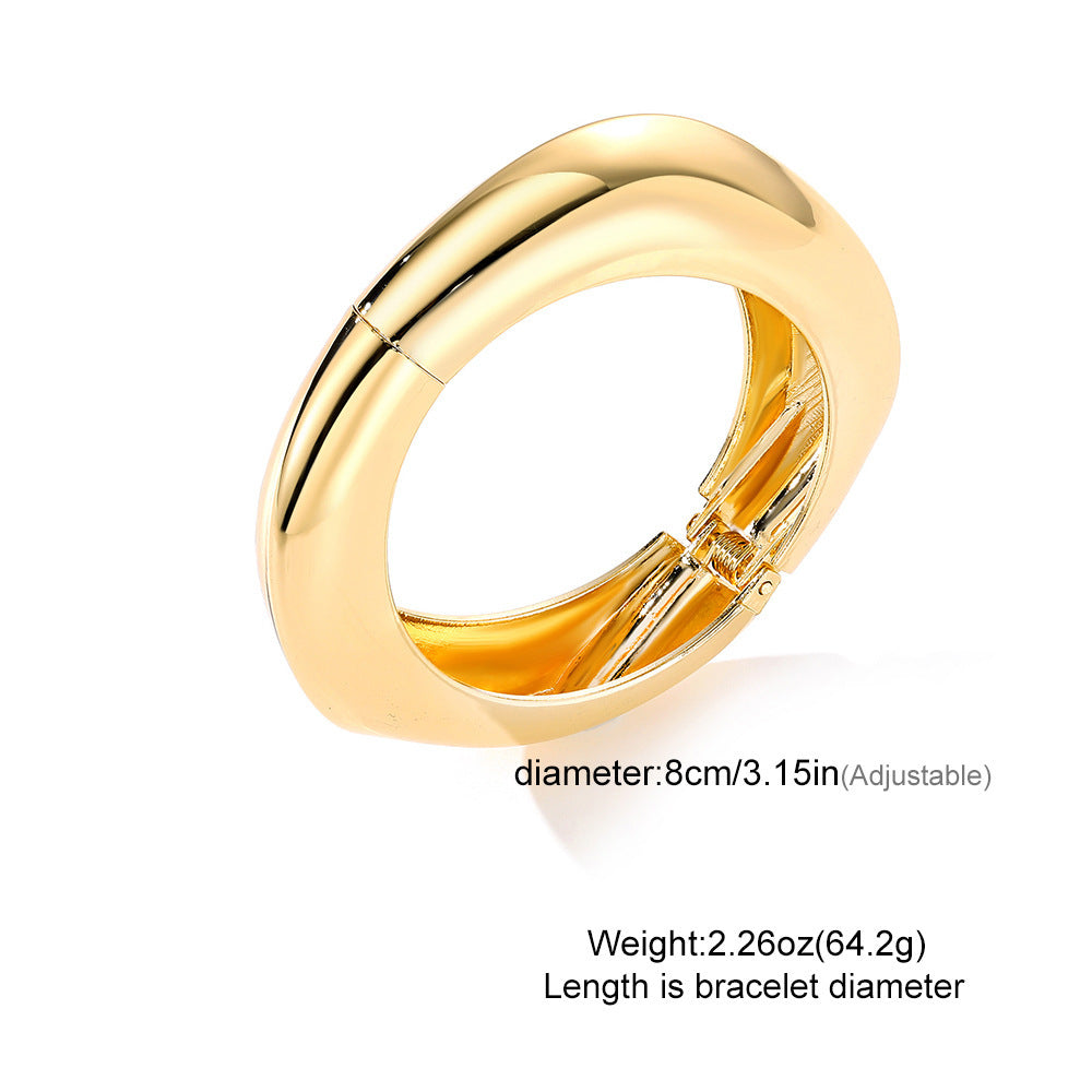Exaggerated Metal Glossy Surface Bracelet