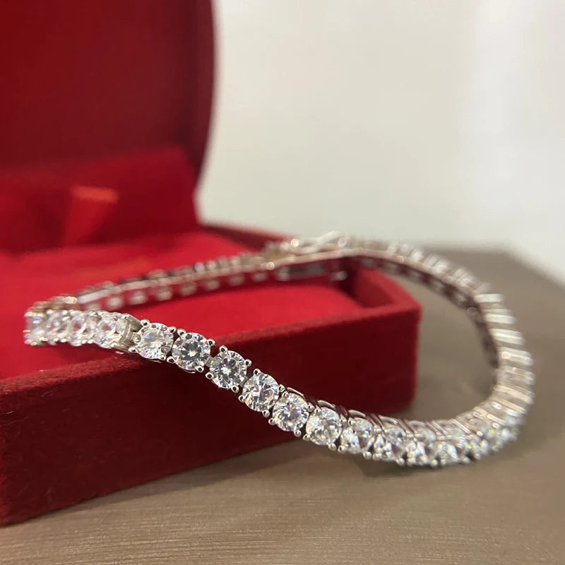 Premium - 3mm Zircon Diamond – 925 Sterling Silver Tennis Bracelet