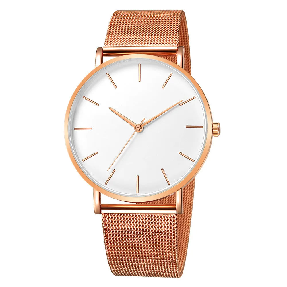 Ultra-Thin Mesh Strap Quartz Watch