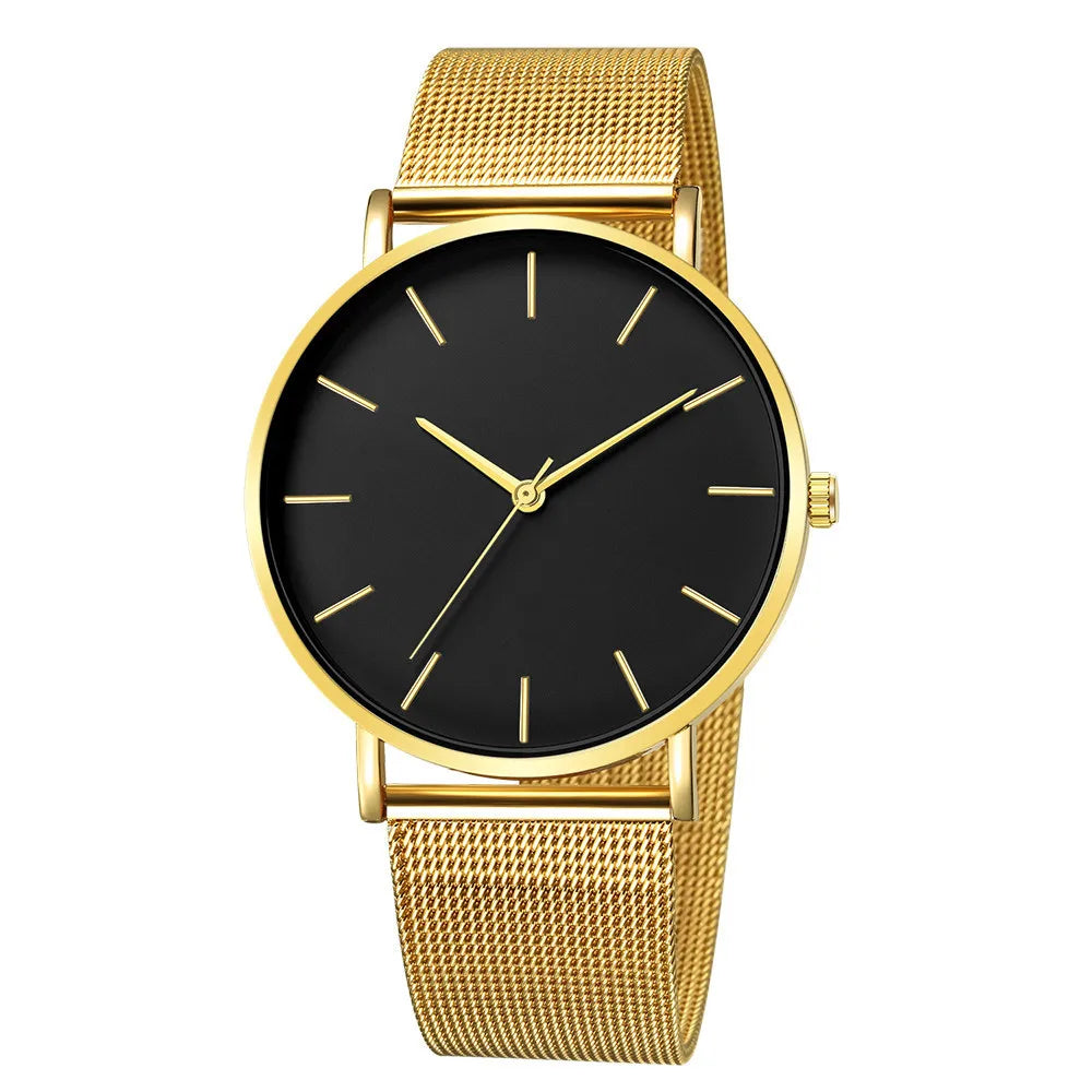 Ultra-Thin Mesh Strap Quartz Watch