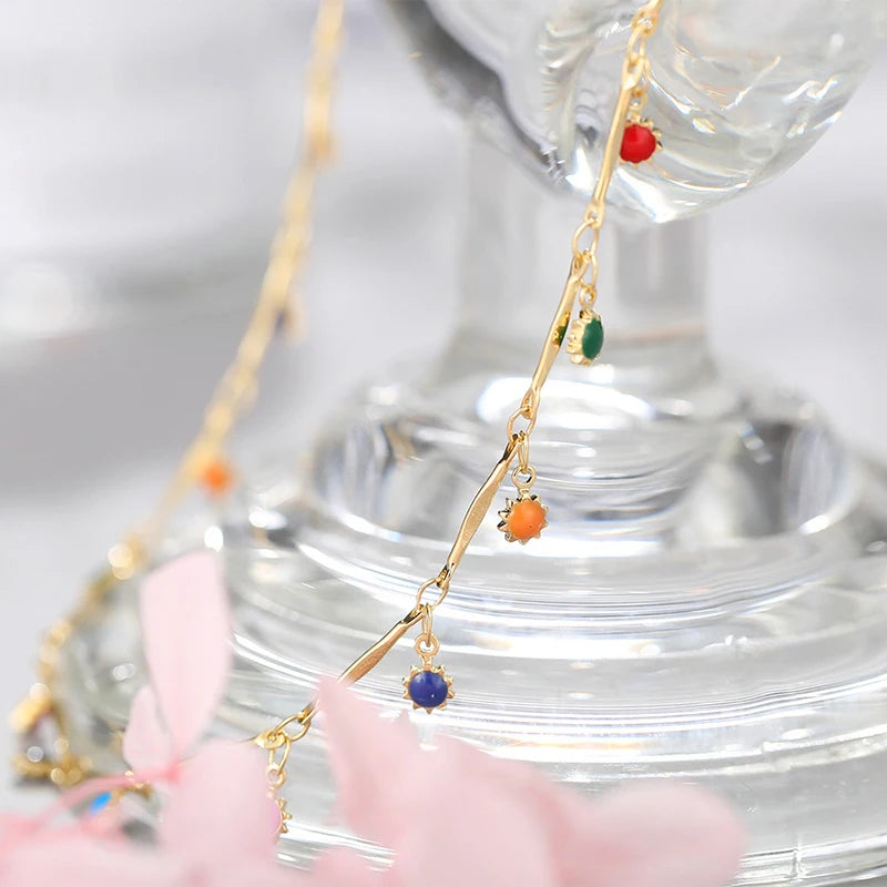 Colourful Candy Charm Choker – Aesthetic Beaded Tassel Necklace