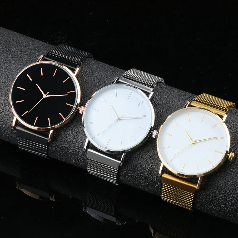 Ultra-Thin Mesh Strap Quartz Watch