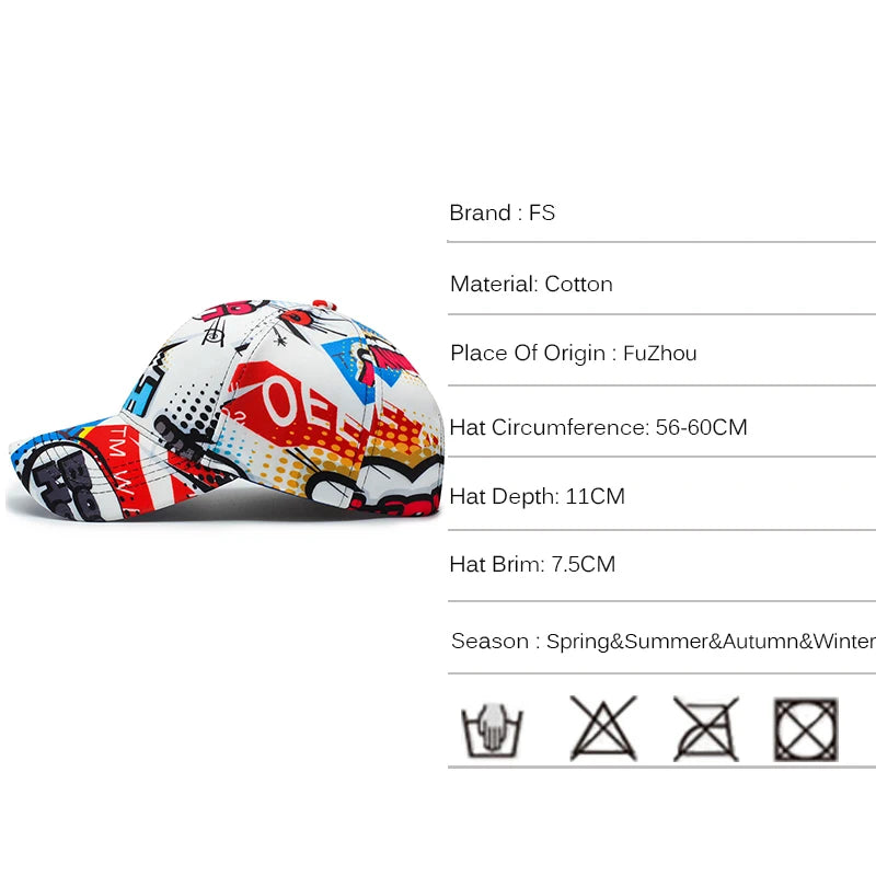 FS™ Graffiti Streetwear Cap – 2025 Designer Edition for Men & Women
