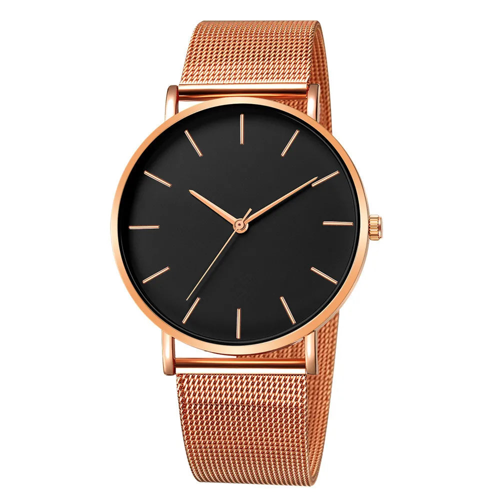 Ultra-Thin Mesh Strap Quartz Watch