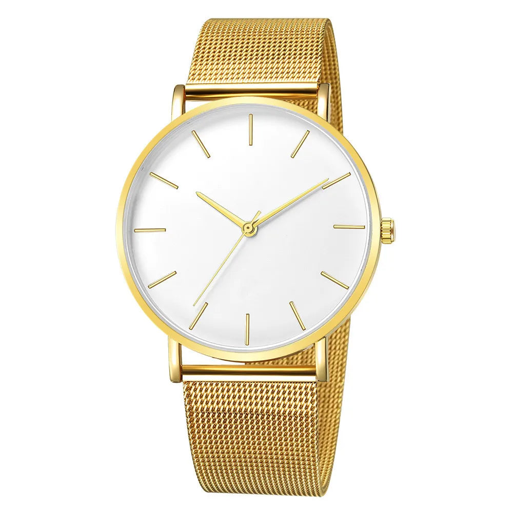Ultra-Thin Mesh Strap Quartz Watch