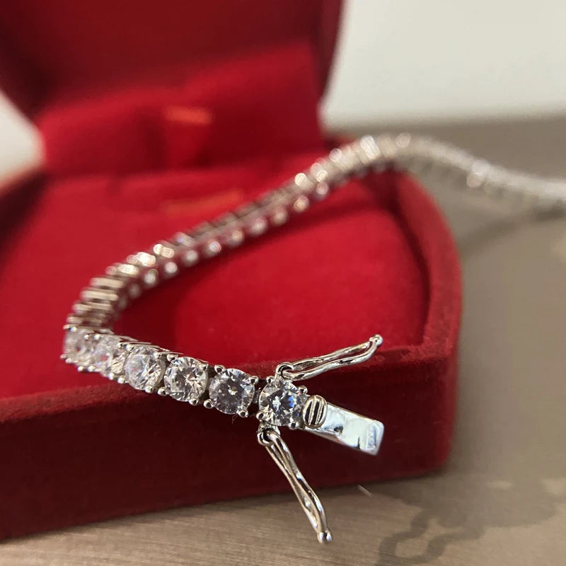 Premium - 3mm Zircon Diamond – 925 Sterling Silver Tennis Bracelet