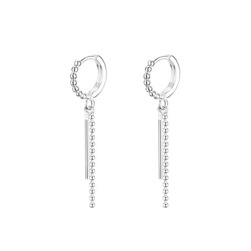 Silver Drape Drop Earrings – Minimal Elegance