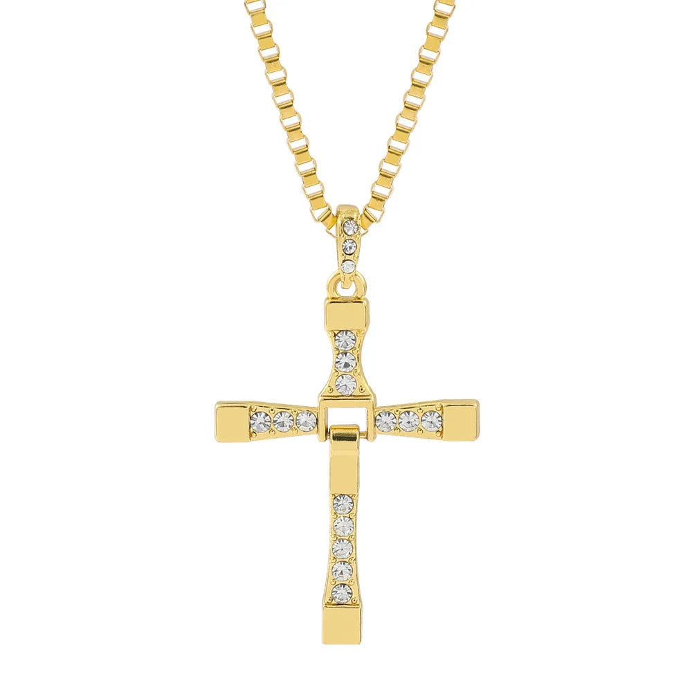 Hollow Stainless Steel Gothic Cross Pendant Necklace