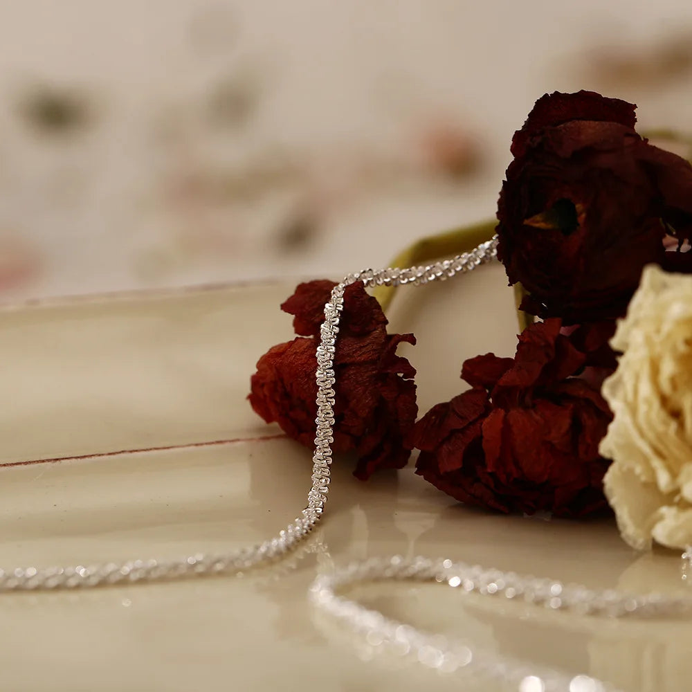 Minimalist Sparkling Silver Choker Necklace