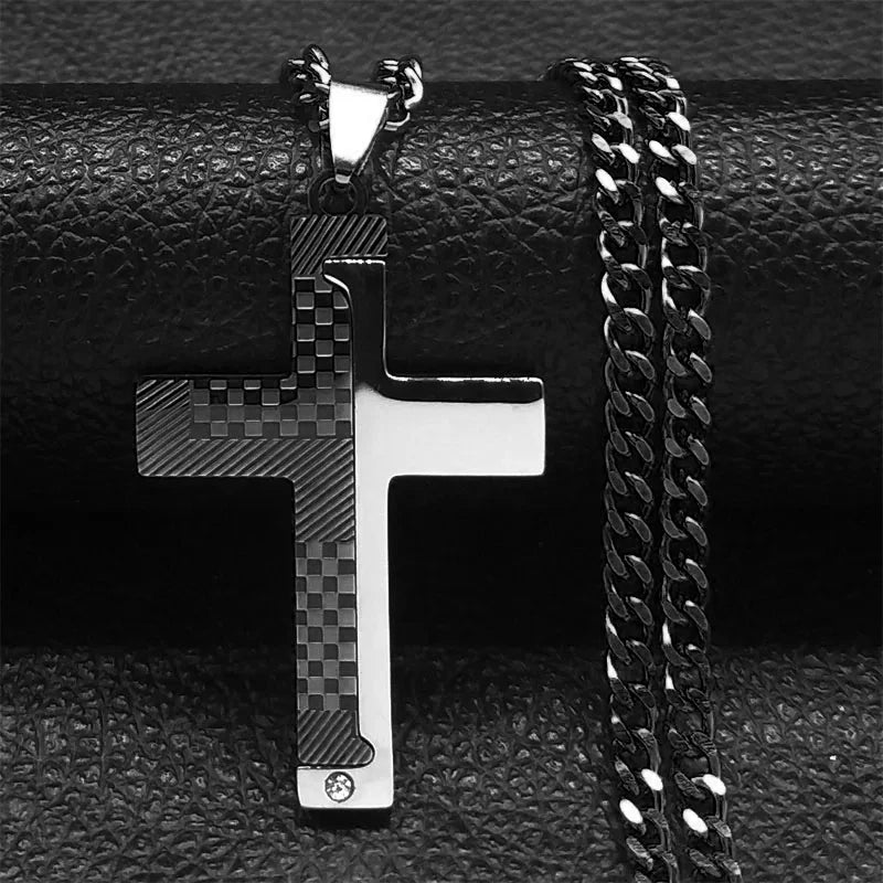 Stainless Steel Cross Pendant Necklace
