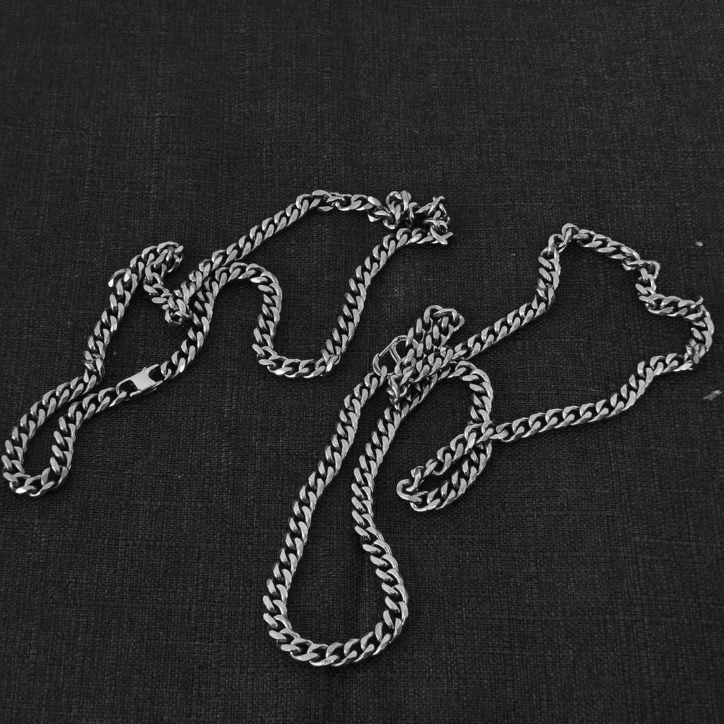7mm Solid Titanium Cuban Chain Necklace – Lightweight