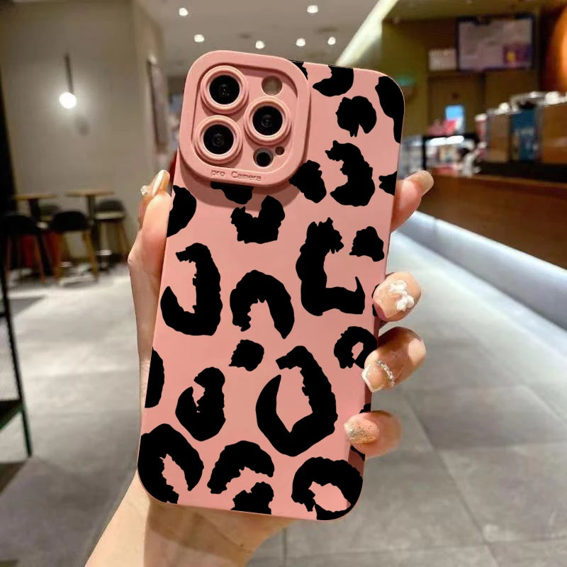 Leopard Design Phone Case with Camera Protection for iPhone