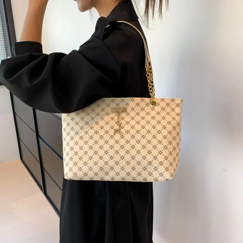 Classic PU Leather Large-Capacity Tote