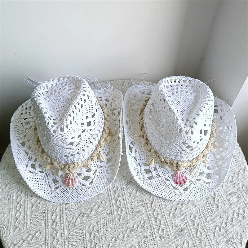 Shell Malan Retro Straw Cowboy Hat - 28 Color Option