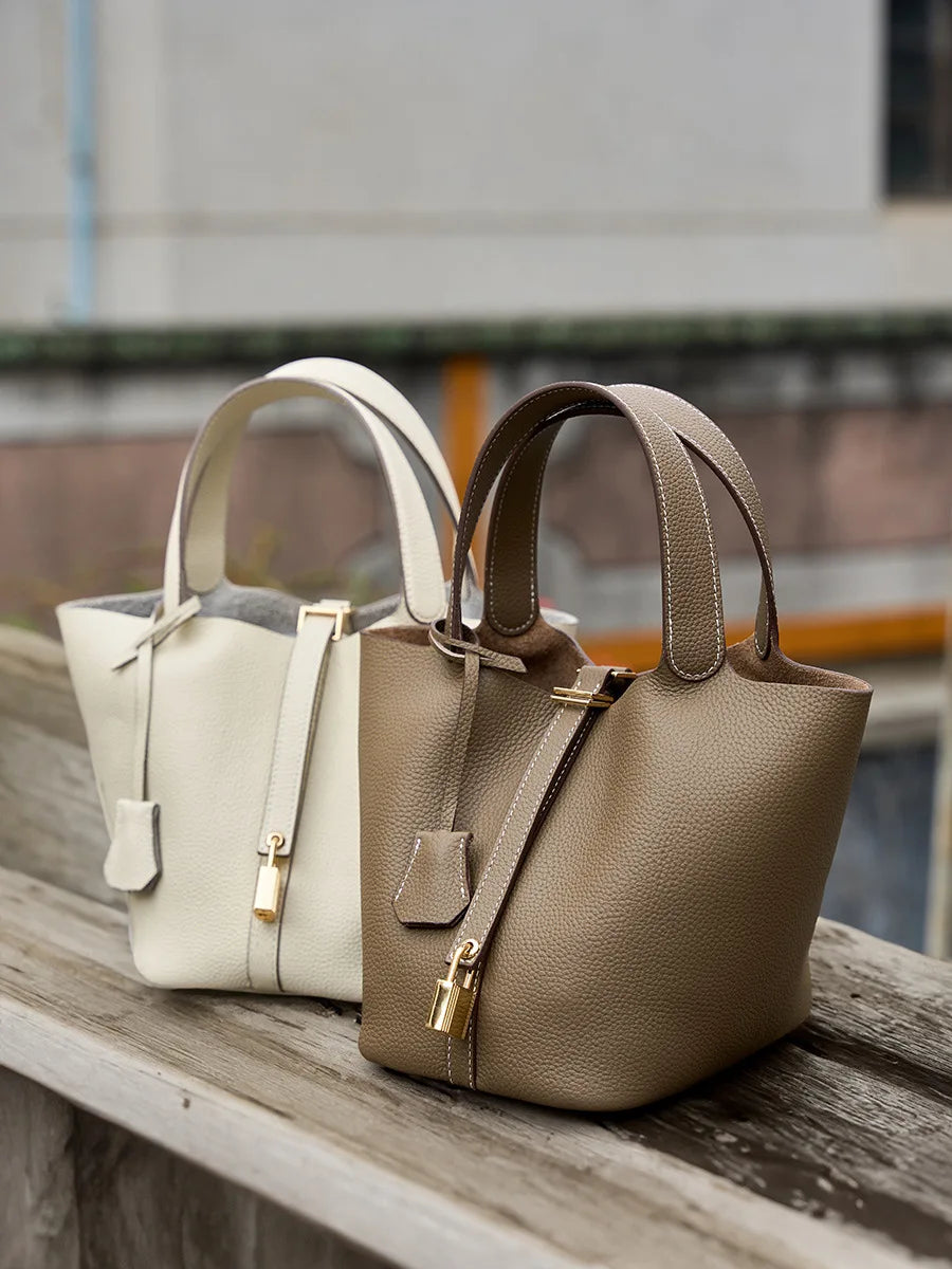 Premium - Elegant Leather Bucket Bag