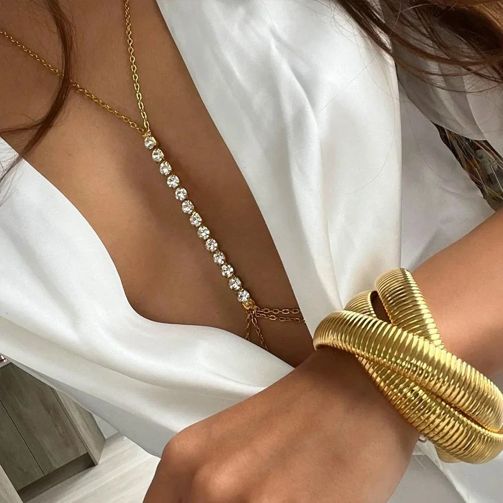 Rhinestone Body Chain Bra