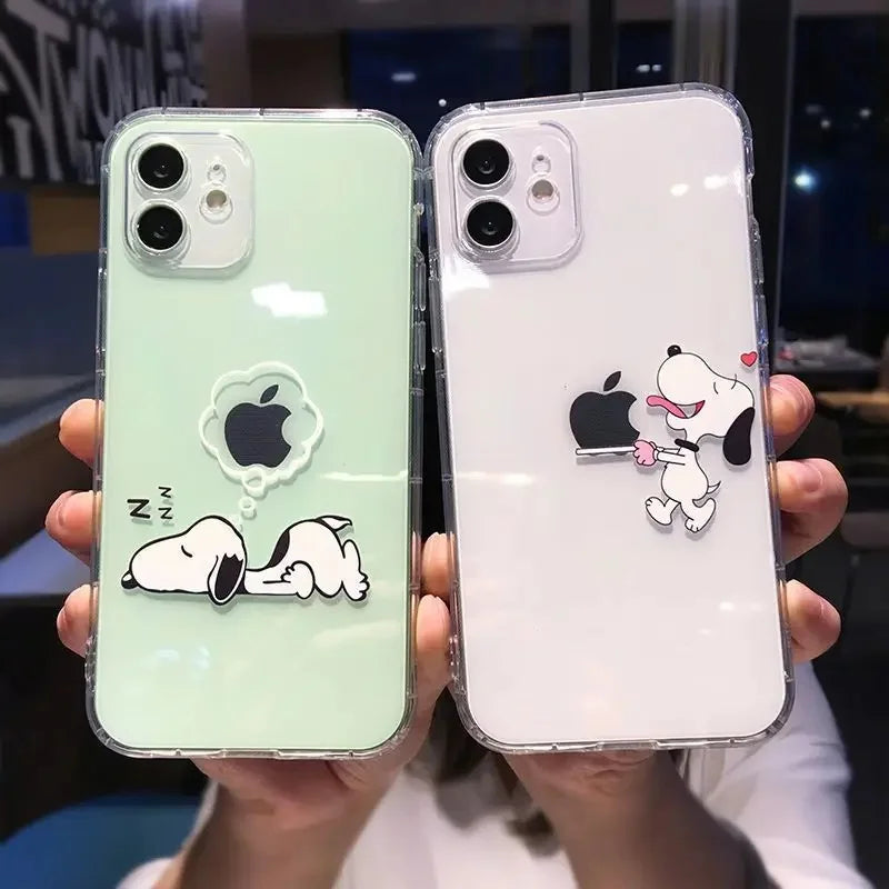 Clear Snoopy Soft Phone Case for iPhone