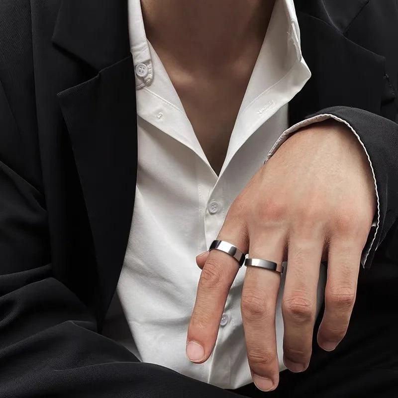 Stainless Steel Band Ring – Matte Finish for Men