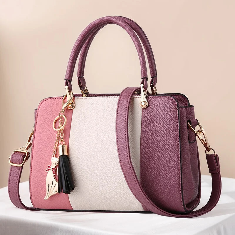 Elegant Two-Tone Leather Bag