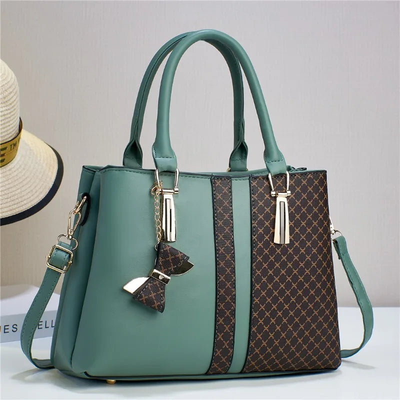 Elegant Patchwork PU Leather Tote