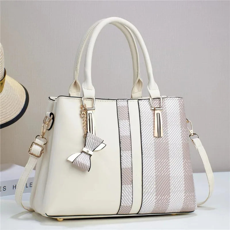 Elegant Patchwork PU Leather Tote