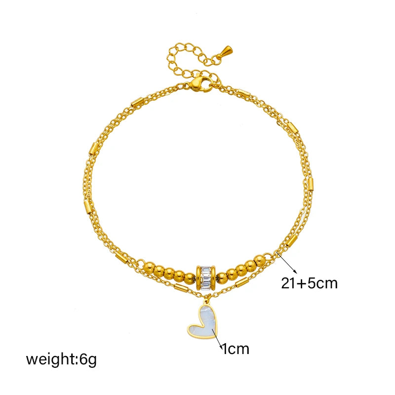 316L Stainless Steel Heart Love Anklet