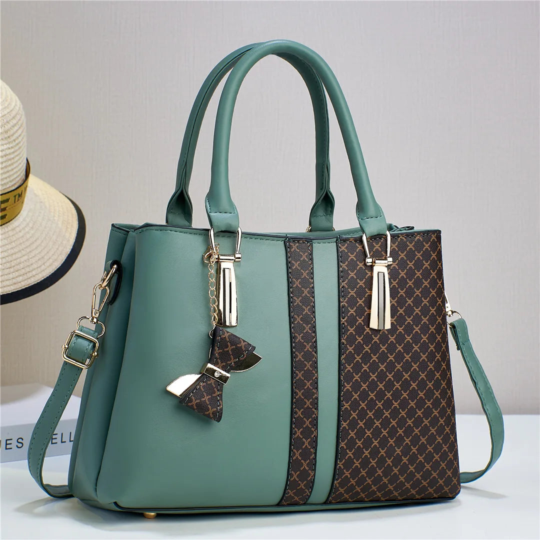 Elegant Patchwork PU Leather Tote