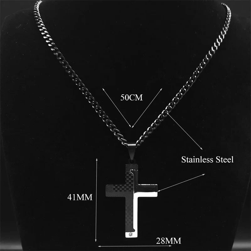 Stainless Steel Cross Pendant Necklace