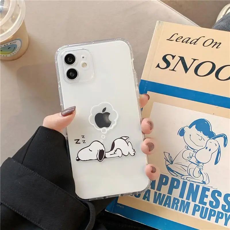 Clear Snoopy Soft Phone Case for iPhone
