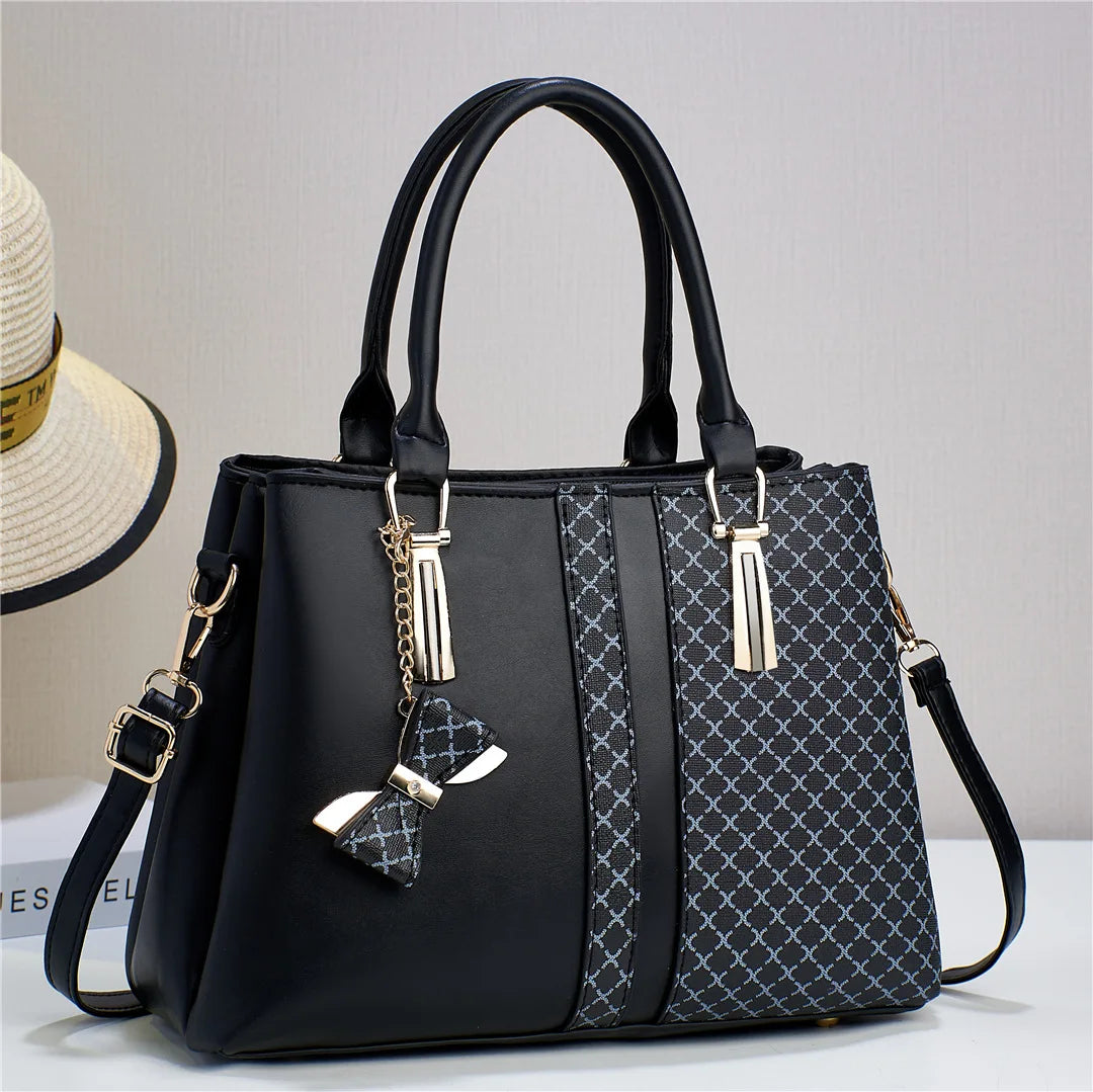 Elegant Patchwork PU Leather Tote