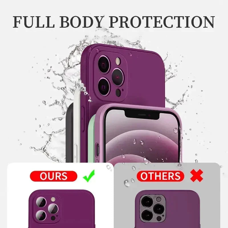 Liquid Silicone Phone Case for iPhone 11–16 Pro Max