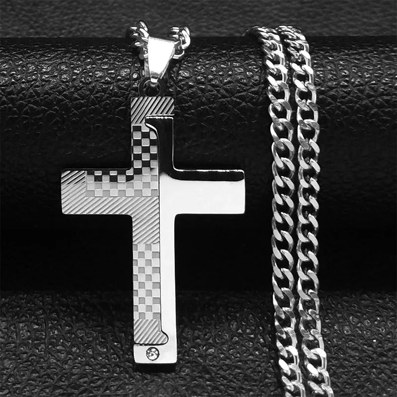 Stainless Steel Cross Pendant Necklace