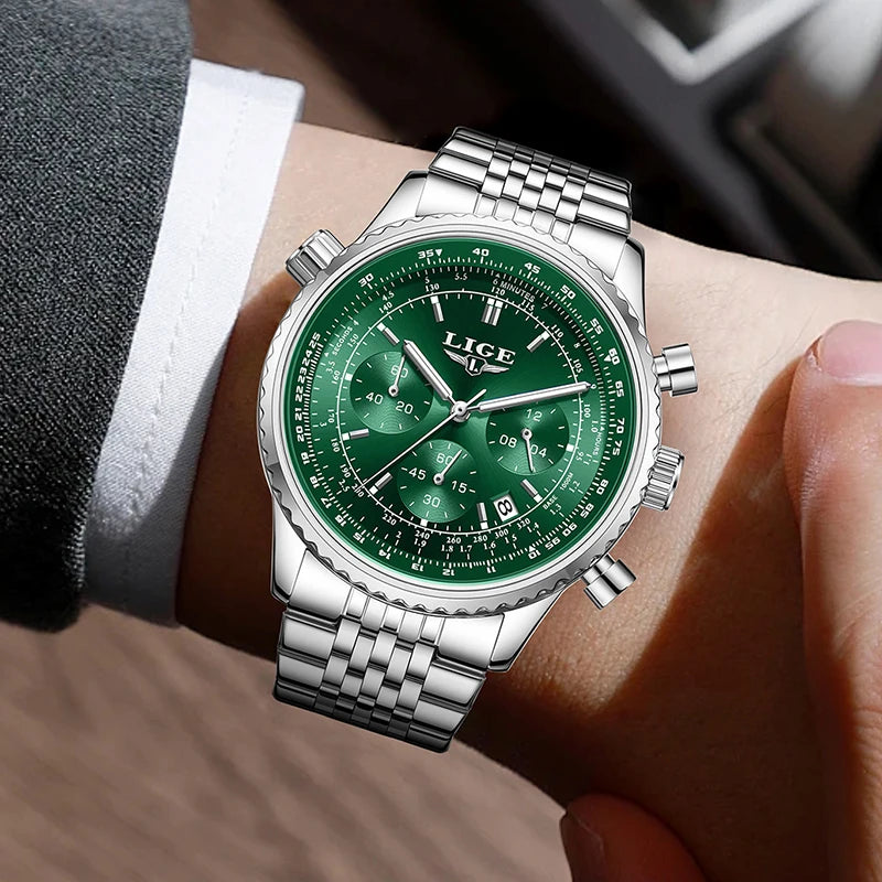 LIGE Emerald Chronograph Watch