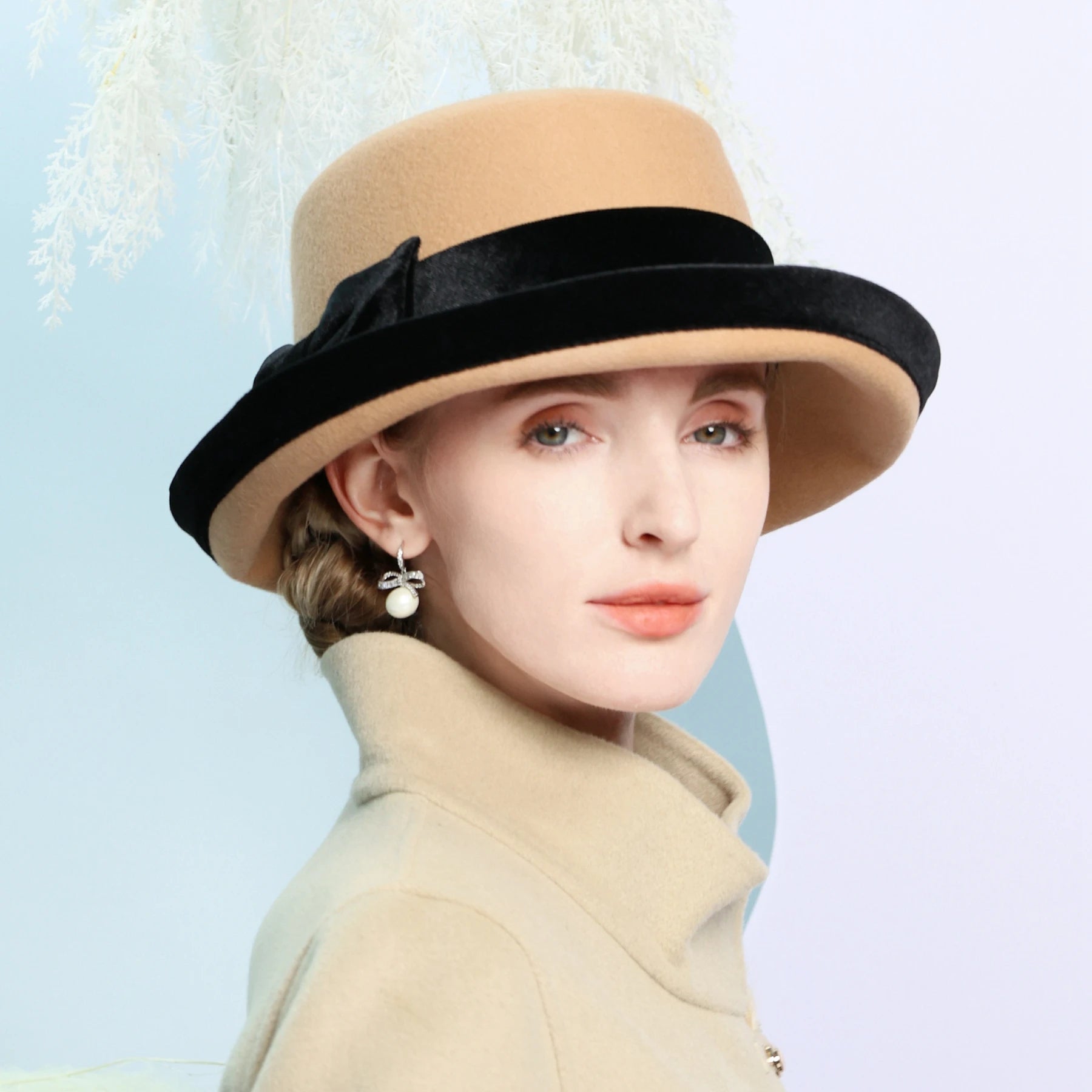 FS Elegant Camel Wool Felt Fedora