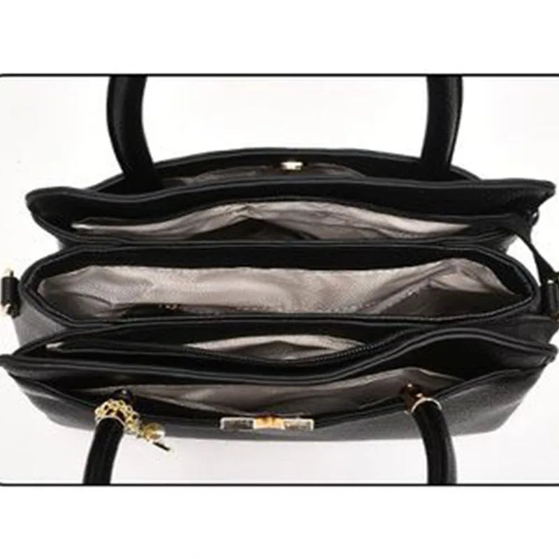 Classic White PU Leather Shoulder Handbag